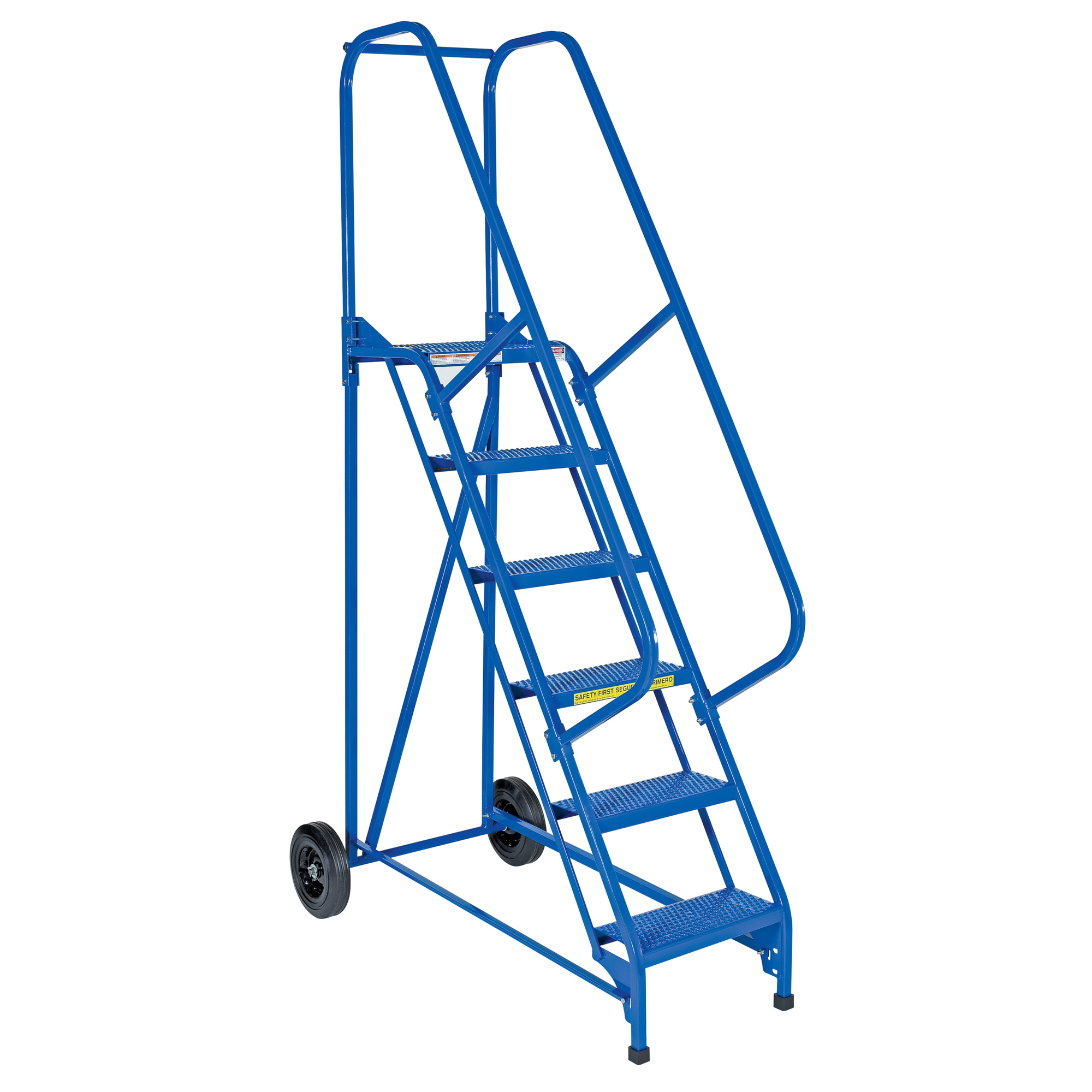 Vestil Roll-A-Fold Ladder - 6 Steps, Perforated, 90in. Overall Height, Steel, Model# LAD-RAF-6-P